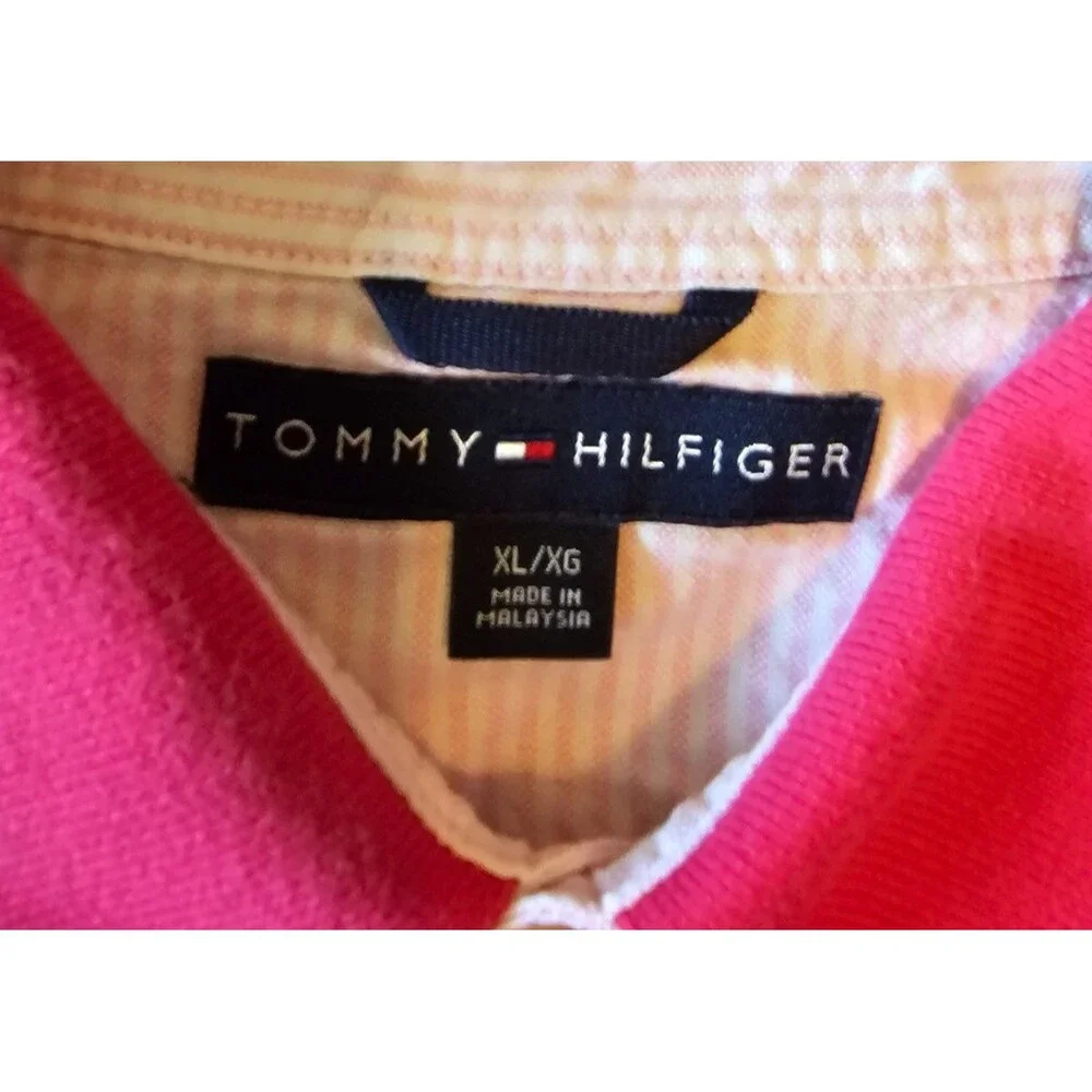 TOMMY HILFIGER Polo Adult polo Shirt XL Extra Large Men's 2005, pink - Picture 3 of 6
